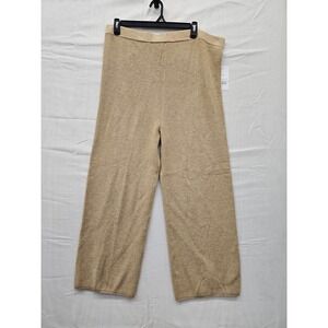 Isabel by Ingrid & Isabel Maternity Ribbed Knit Wide Leg Pants Tan Large‎ NWT